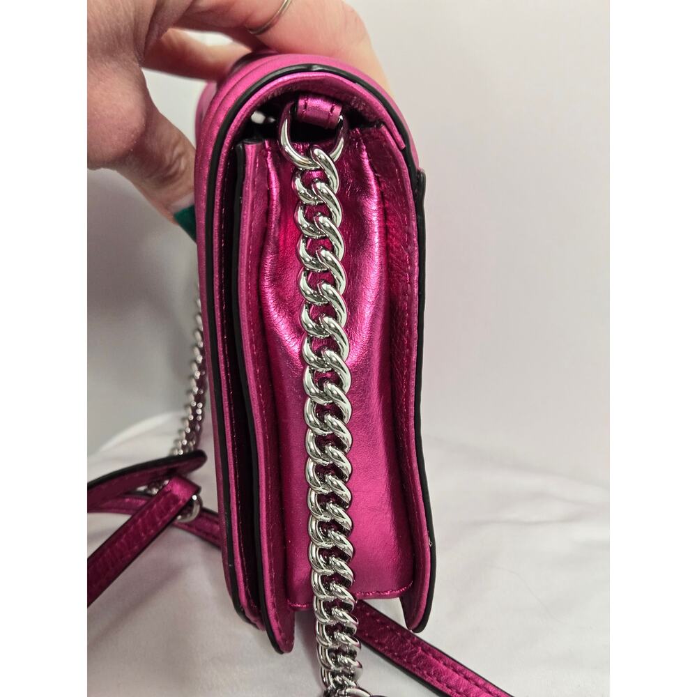 Rebecca Minkoff Metallic Fuchsia Quilted Chain Crossbody - Picture 8 of 16